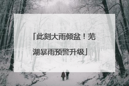此刻大雨倾盆！芜湖暴雨预警升级