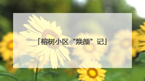 榕树小区“焕颜”记