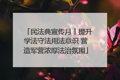 民法典宣传月丨提升学法守法用法意识 营造军营浓厚法治氛围
