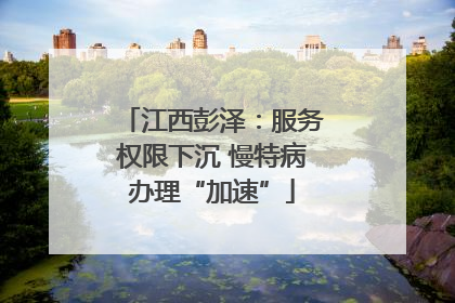江西彭泽：服务权限下沉 慢特病办理“加速”