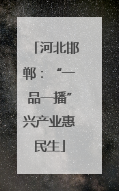 河北邯郸：“一品一播”兴产业惠民生