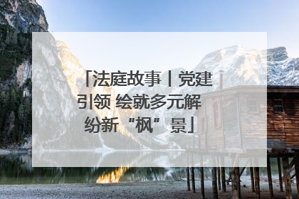 法庭故事丨党建引领 绘就多元解纷新“枫”景