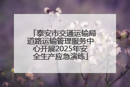 泰安市交通运输局道路运输管理服务中心开展2025年安全生产应急演练