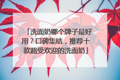 洗面奶哪个牌子最好用？口碑集结，推荐十款超受欢迎的洗面奶