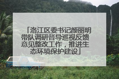 洛江区委书记颜丽明带队调研督导巡视反馈意见整改工作，推进生态环境保护建设