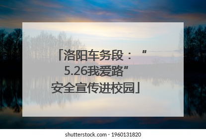 洛阳车务段：“5.26我爱路”安全宣传进校园