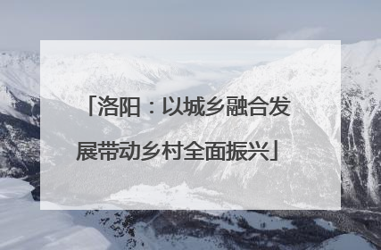 洛阳：以城乡融合发展带动乡村全面振兴