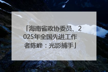 海南省政协委员、2025年全国先进工作者陈峰：光影捕手