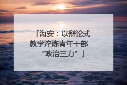 海安：以辩论式教学淬炼青年干部“政治三力”