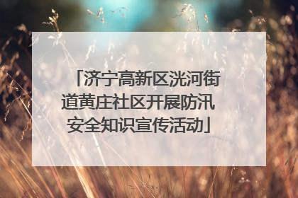 济宁高新区洸河街道黄庄社区开展防汛安全知识宣传活动
