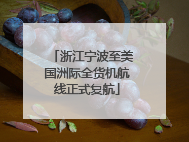 浙江宁波至美国洲际全货机航线正式复航