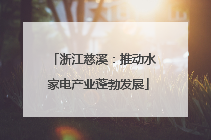 浙江慈溪：推动水家电产业蓬勃发展