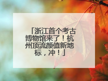 浙江首个考古博物馆来了！杭州顶流颜值新地标，冲！