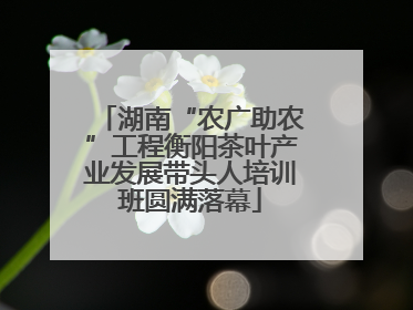 湖南“农广助农”工程衡阳茶叶产业发展带头人培训班圆满落幕