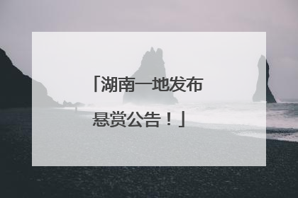 湖南一地发布悬赏公告！