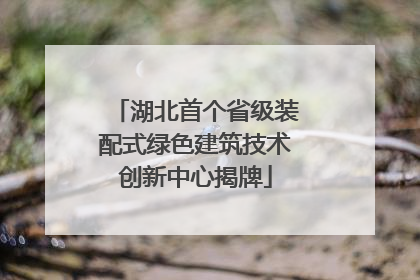 湖北首个省级装配式绿色建筑技术创新中心揭牌
