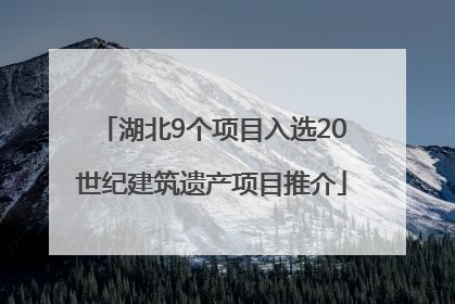 湖北9个项目入选20世纪建筑遗产项目推介