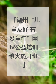 湖州“儿童友好 有梦童行”网球公益培训班火热开班