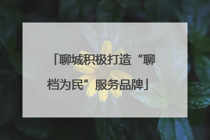 聊城积极打造“聊档为民”服务品牌