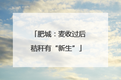 肥城：麦收过后秸秆有“新生”