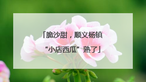 脆沙甜，顺义杨镇“小店西瓜”熟了
