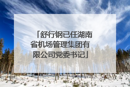 舒行钢已任湖南省机场管理集团有限公司党委书记