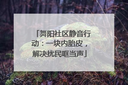 舞阳社区静音行动：一块内胎皮，解决扰民哐当声