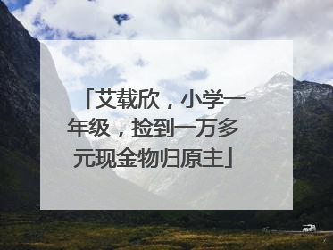 艾载欣，小学一年级，捡到一万多元现金物归原主