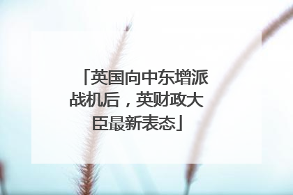 英国向中东增派战机后，英财政大臣最新表态