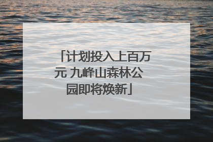 计划投入上百万元 九峰山森林公园即将焕新