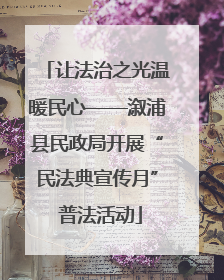 让法治之光温暖民心——溆浦县民政局开展“民法典宣传月” 普法活动