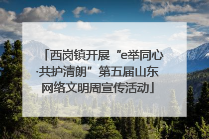 西岗镇开展“e举同心·共护清朗”第五届山东网络文明周宣传活动