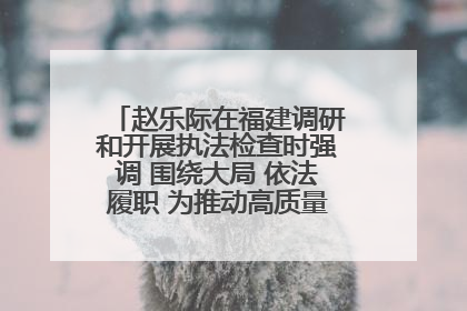 赵乐际在福建调研和开展执法检查时强调 围绕大局 依法履职 为推动高质量发展作出人大贡献