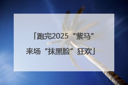 跑完2025“紫马” 来场“抹黑脸”狂欢