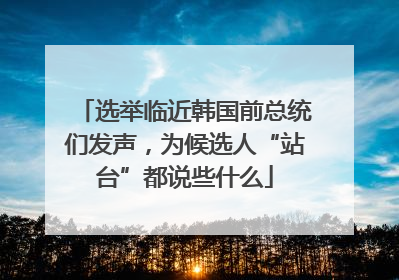 选举临近韩国前总统们发声，为候选人“站台”都说些什么