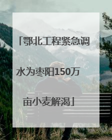 鄂北工程紧急调水为枣阳150万亩小麦解渴