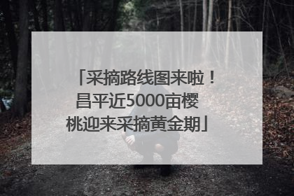 采摘路线图来啦！昌平近5000亩樱桃迎来采摘黄金期