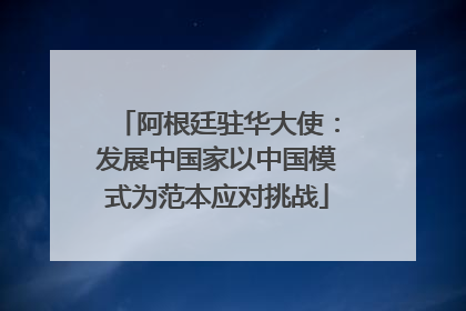 阿根廷驻华大使：发展中国家以中国模式为范本应对挑战