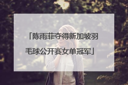陈雨菲夺得新加坡羽毛球公开赛女单冠军