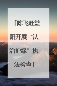 陈飞赴益阳开展“法治护绿”执法检查
