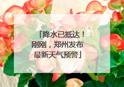 降水已抵达！刚刚，郑州发布最新天气预警