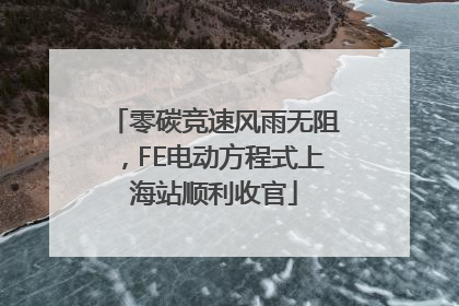 零碳竞速风雨无阻，FE电动方程式上海站顺利收官