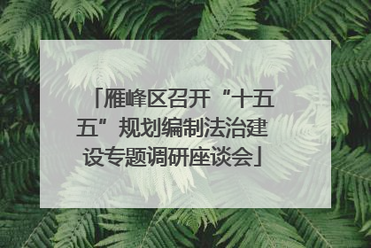 雁峰区召开“十五五”规划编制法治建设专题调研座谈会