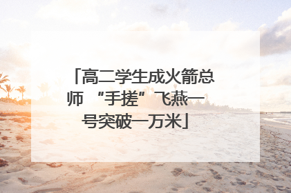 高二学生成火箭总师 “手搓”飞燕一号突破一万米