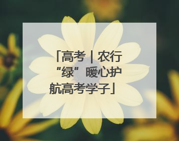高考｜农行“绿”暖心护航高考学子