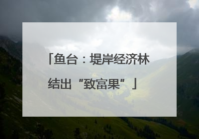 鱼台：堤岸经济林结出“致富果”
