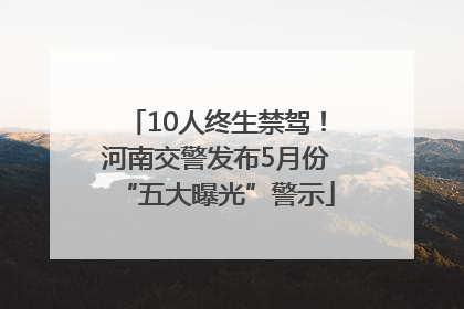 10人终生禁驾！河南交警发布5月份“五大曝光”警示