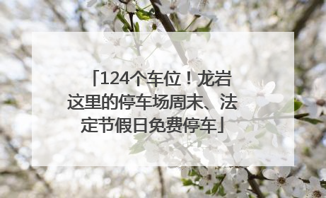 124个车位！龙岩这里的停车场周末、法定节假日免费停车