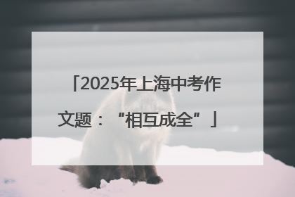 2025年上海中考作文题：“相互成全”