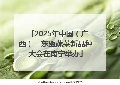 2025年中国（广西）—东盟蔬菜新品种大会在南宁举办